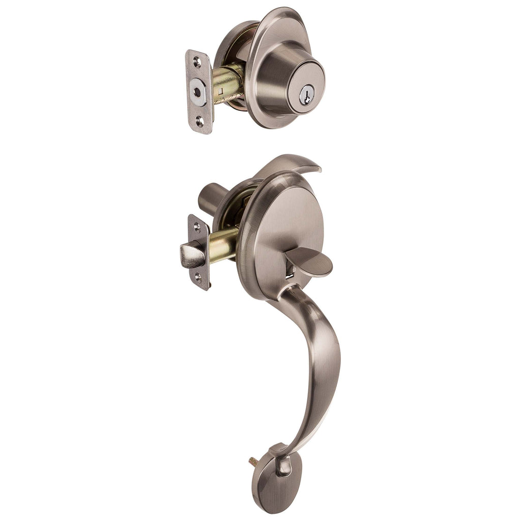 Front Door Handleset With Interior Left Handed Lever Dakota Collection