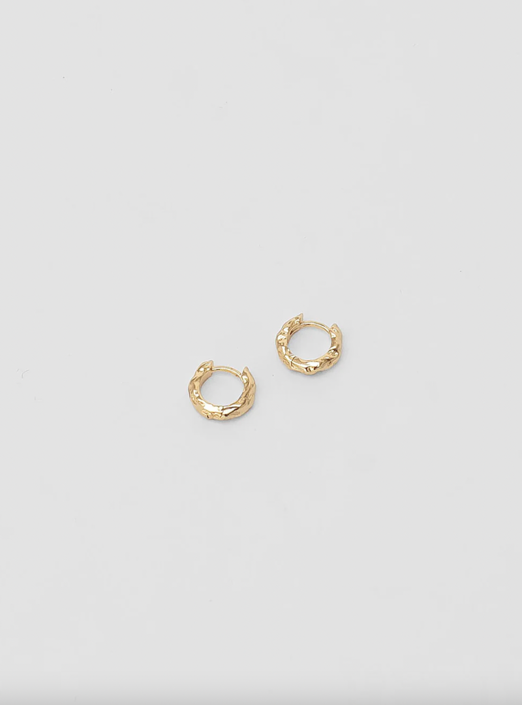 Organic Huggie Hoops in Gold
