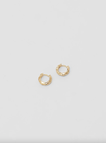 Organic Huggie Hoops in Gold