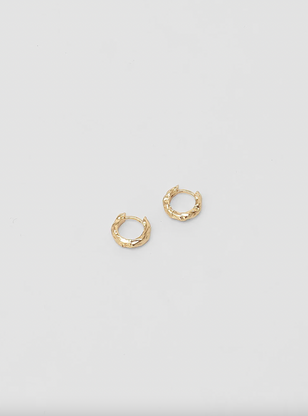 Organic Huggie Hoops in Gold