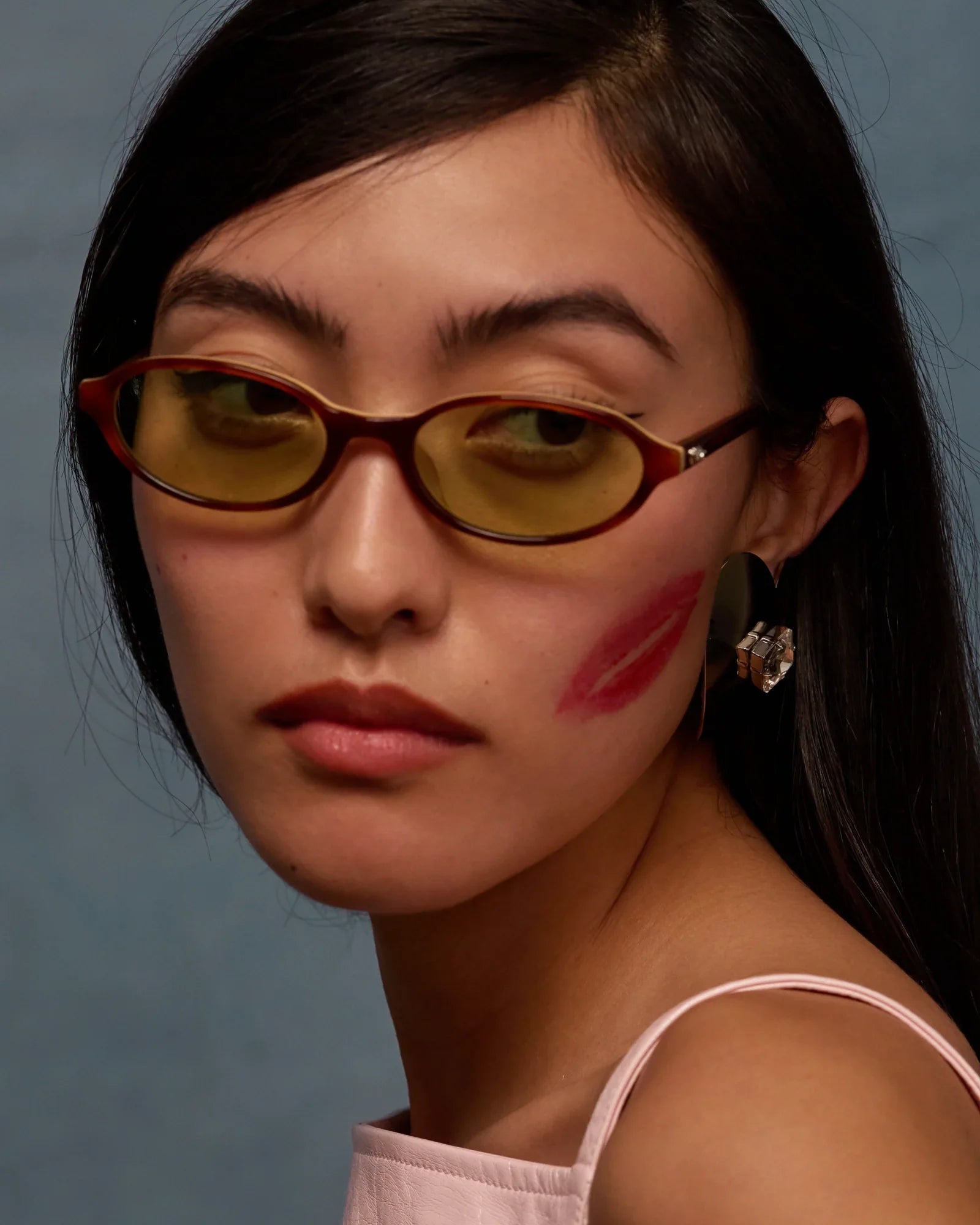 Baby Sunglasses in Layered Brown Tortoise with Green Lenses