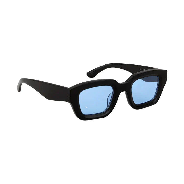 Karate Sunglasses with Black Frames Blue Lenses